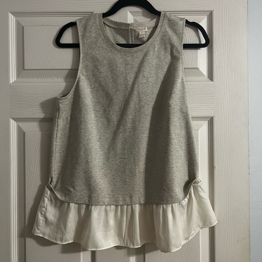 J.Crew Grey and Cream Tank Blouse